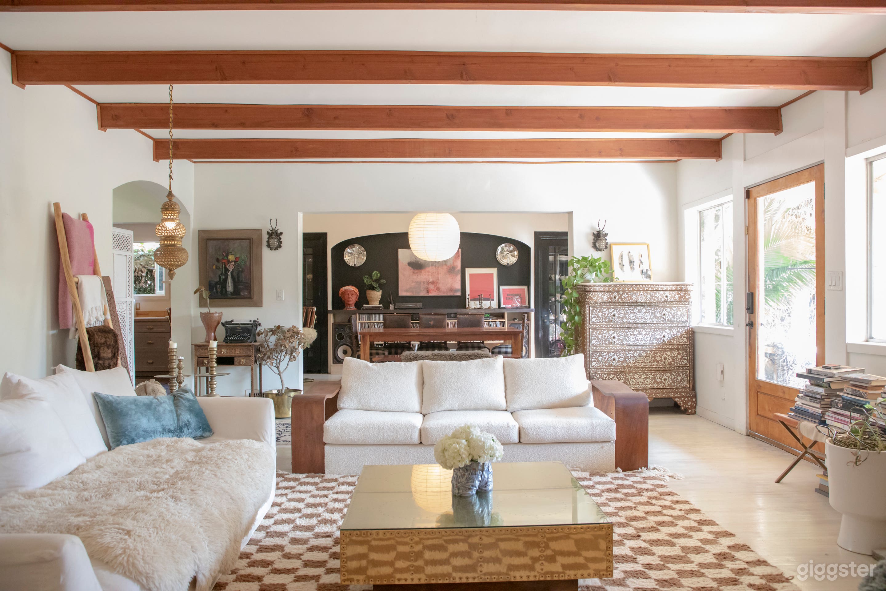 Huge open living room looking into dining room