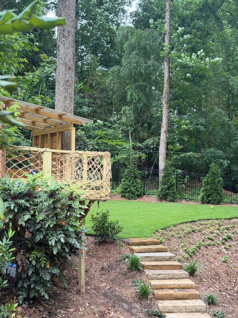  Pool scene with professional landscape tree house 