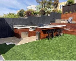 Backyard with full grill and party room 