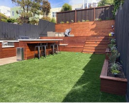  Backyard with full grill and party room 