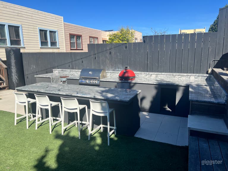  Backyard with full grill and party room 