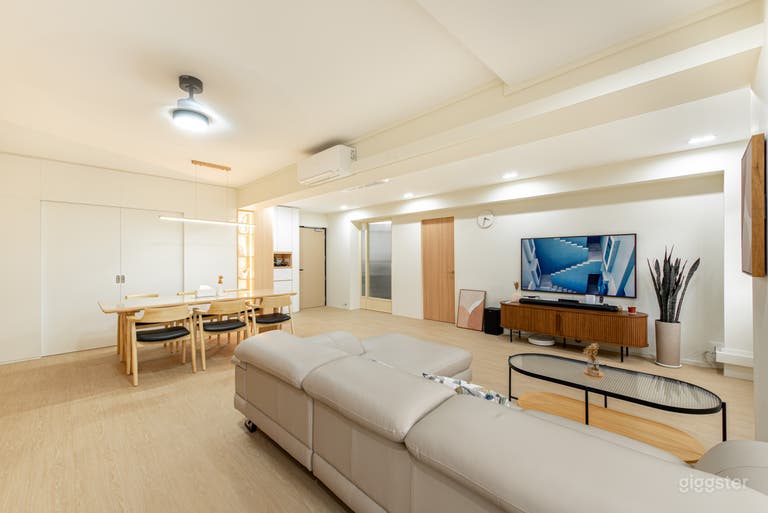  Spacieux HDB 5 pièces thème minimaliste scandinave à concept ouvert 