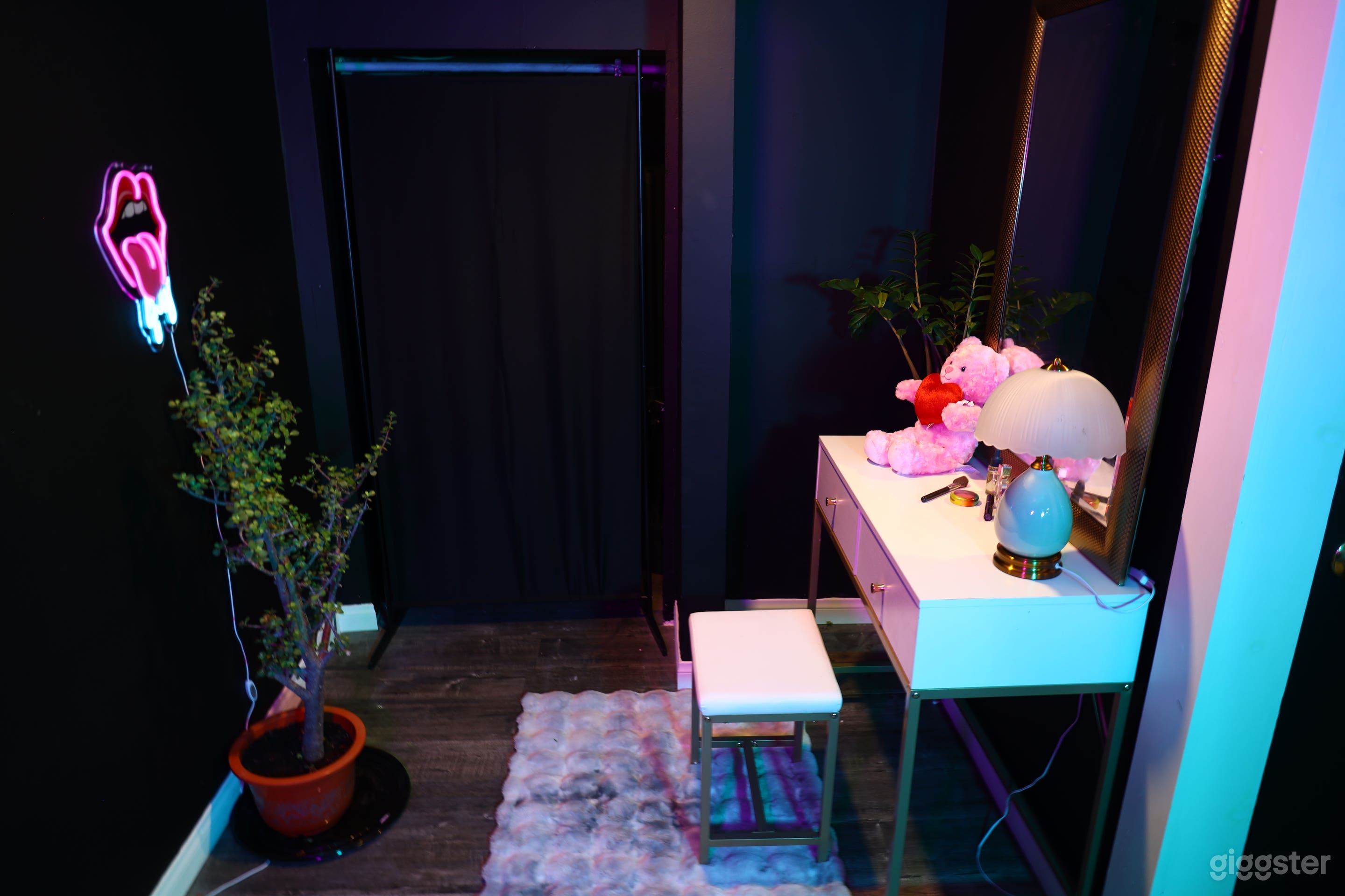 Stylish Dressing Room Set with Vanity & Lighting Photo 3