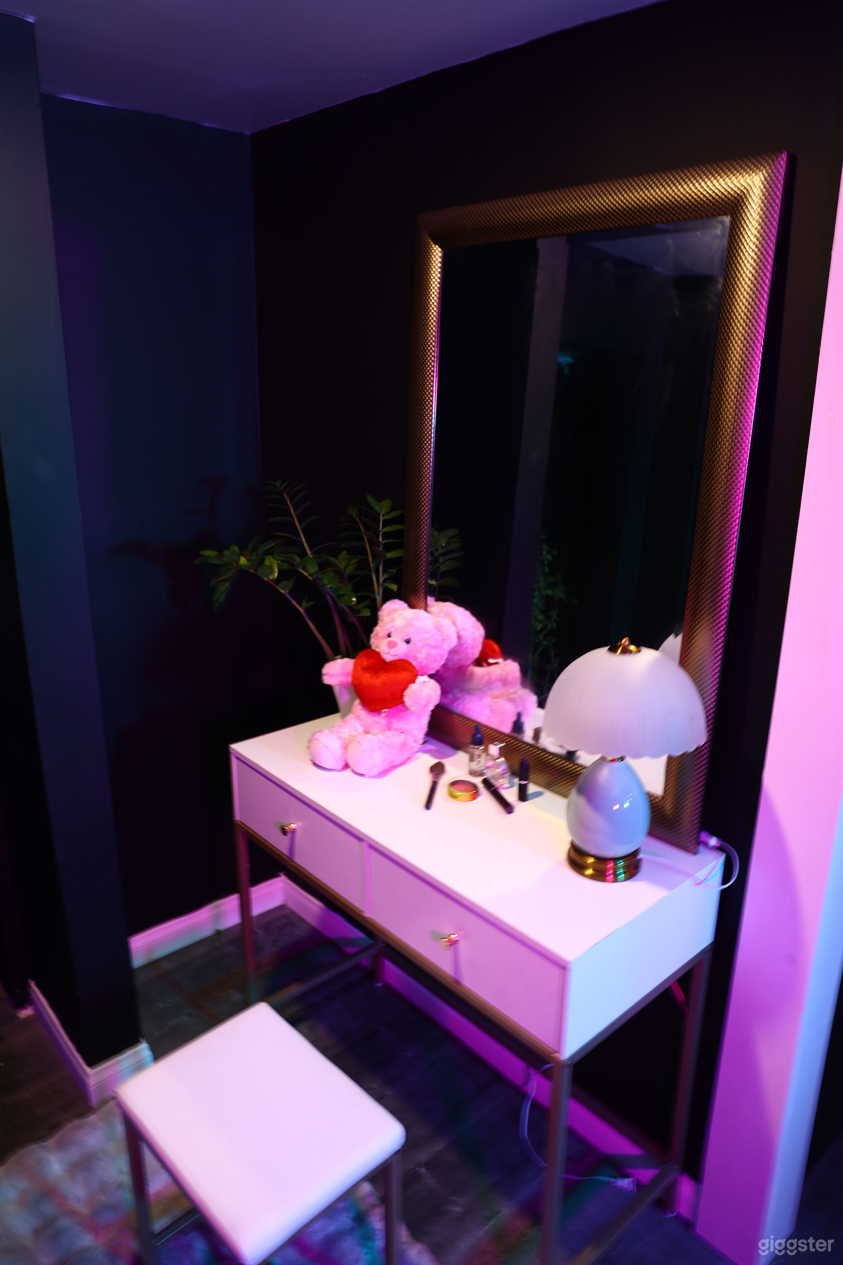 Stylish Dressing Room Set with Vanity & Lighting Photo 2