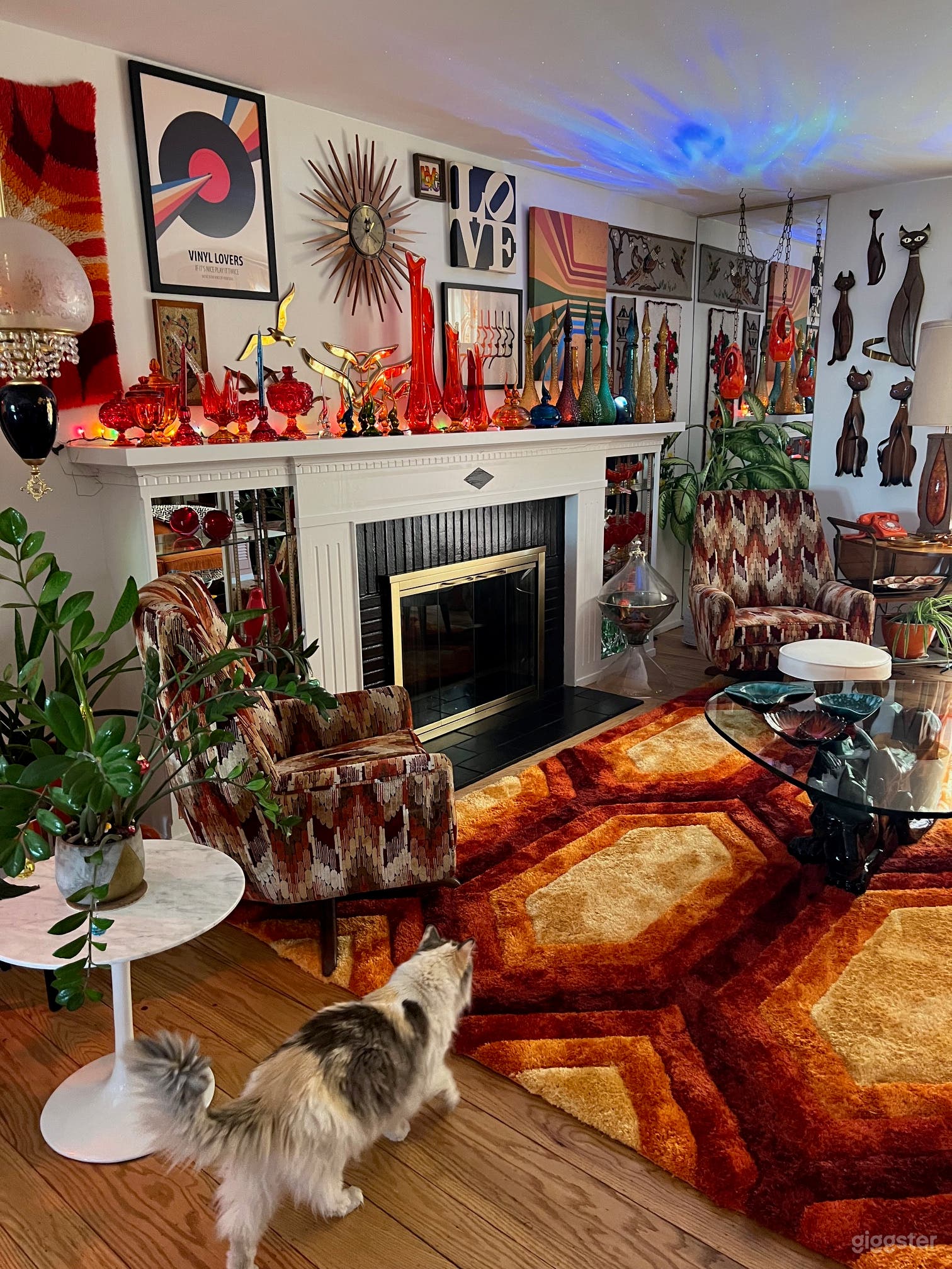 Groovy Living Room and Fireplace