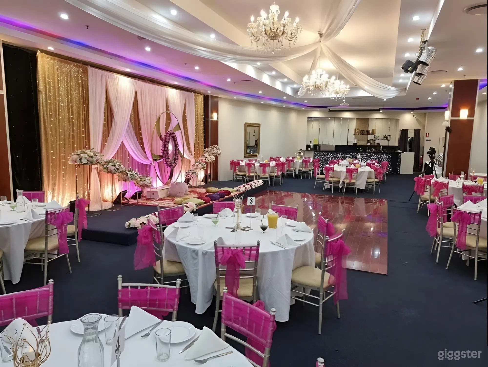 Elegant Crystal Room for Events with Stage & Lighting Photo 1