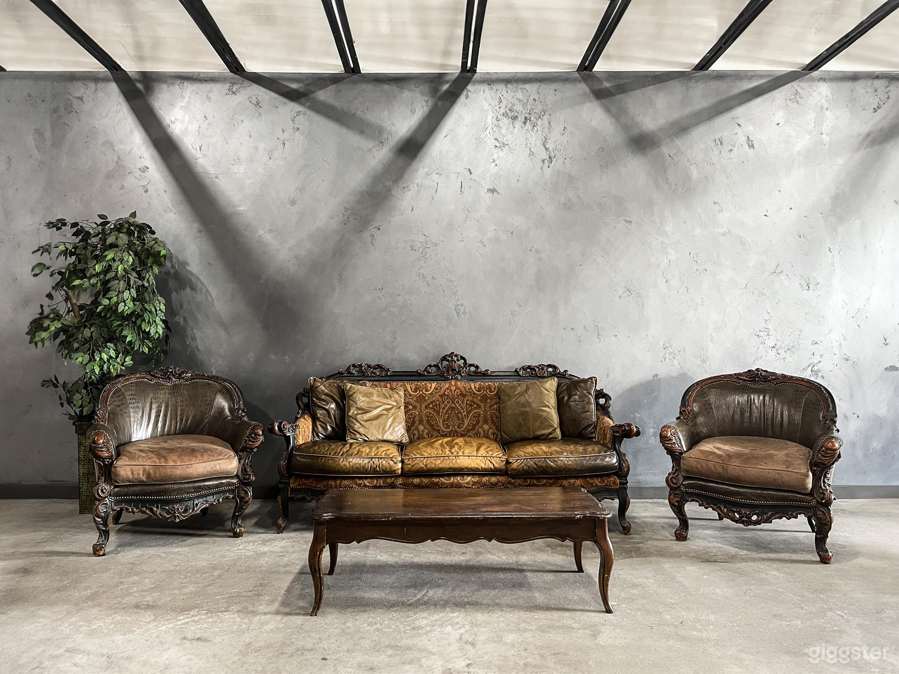 Victorian style sofa and chairs set