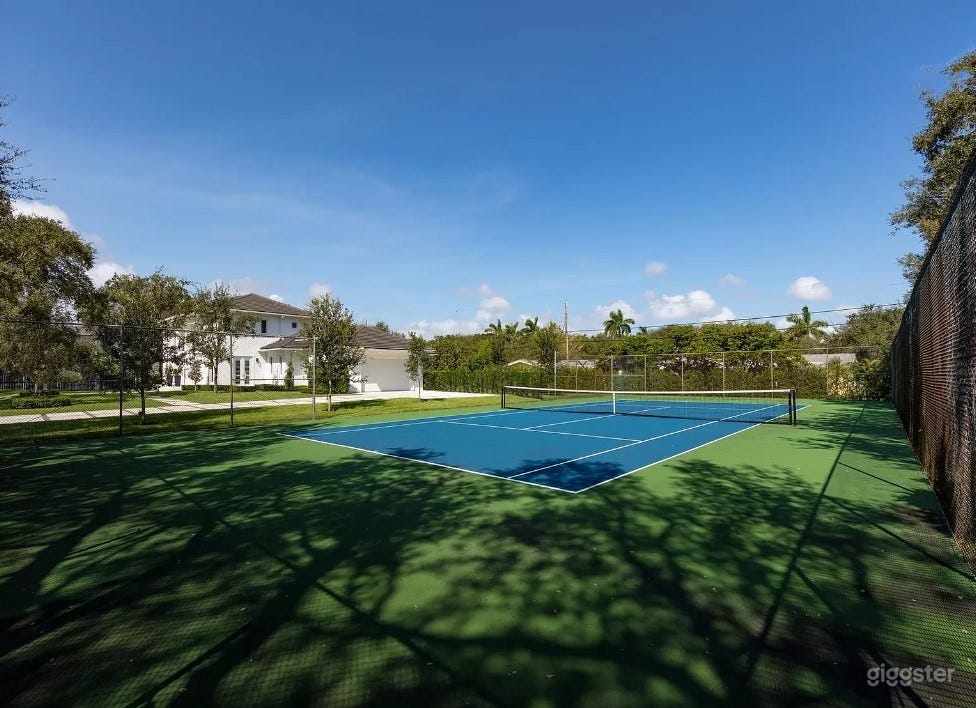 Regulation-Sized Tennis Court in Miami - Production Only Photo 2