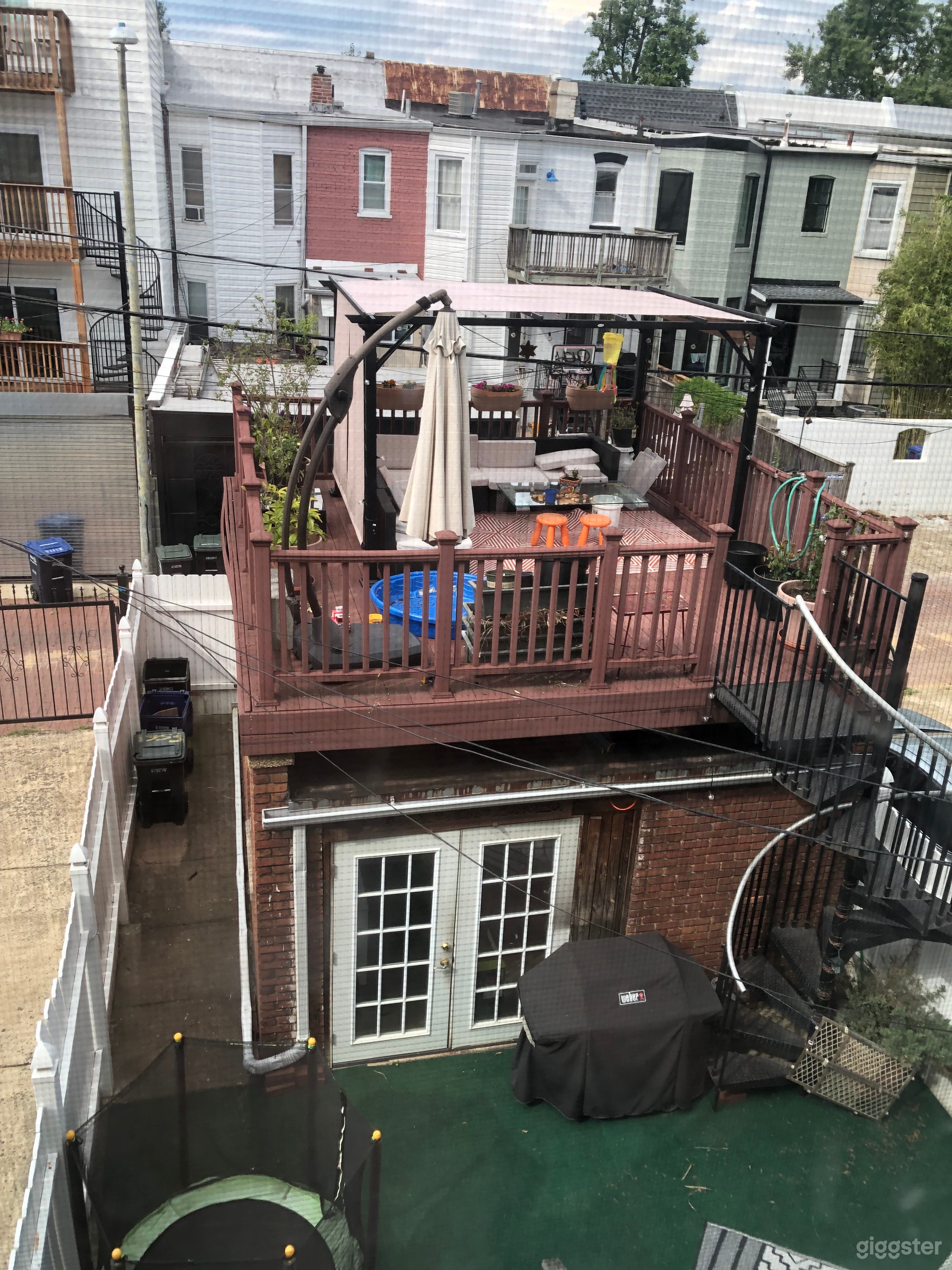 Detached garage and patio