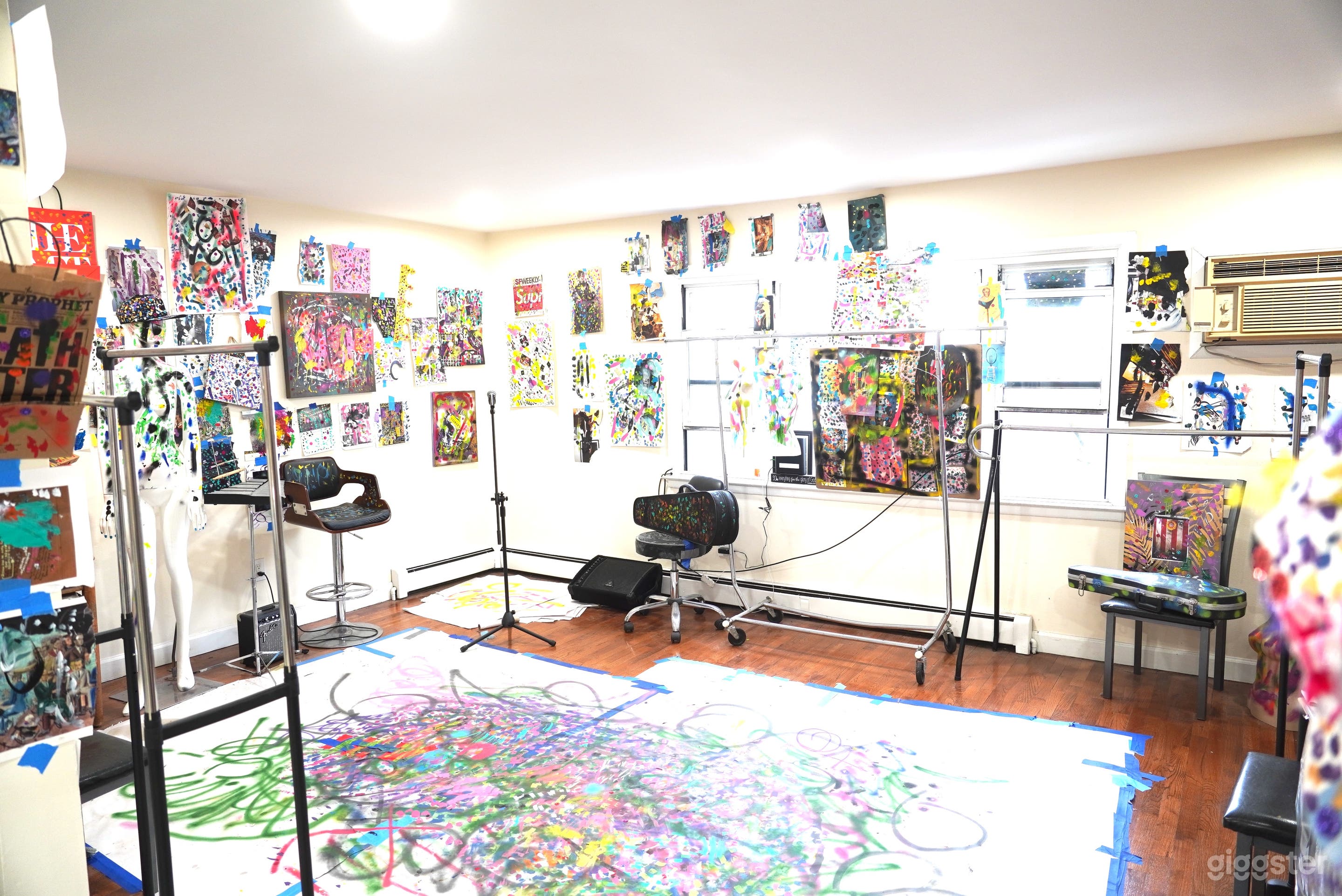 The main floor, an artistic setting, studio,  event space 