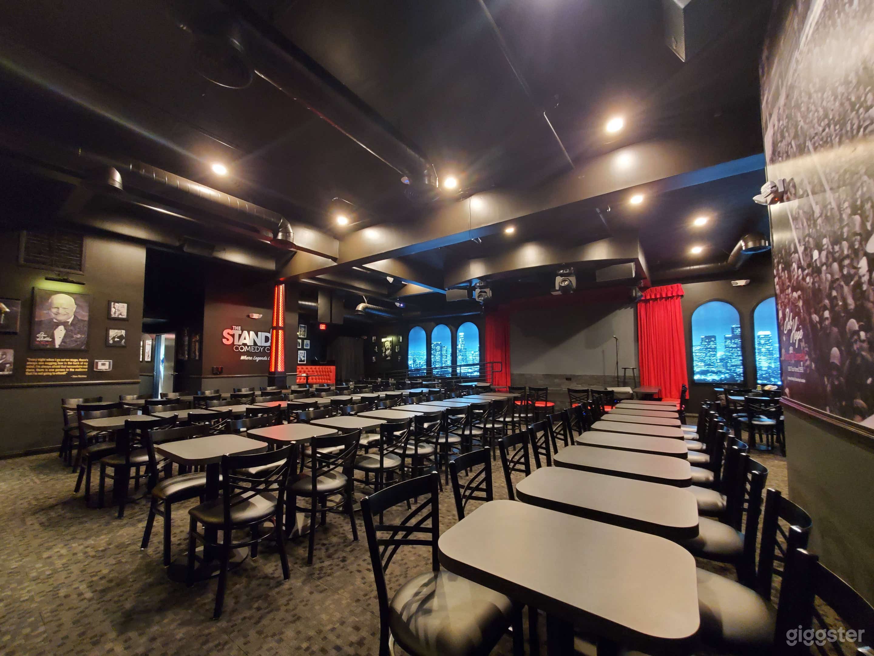 Showroom with LED windows of Downtown LA that can be turned off or you can change the strength of the light.