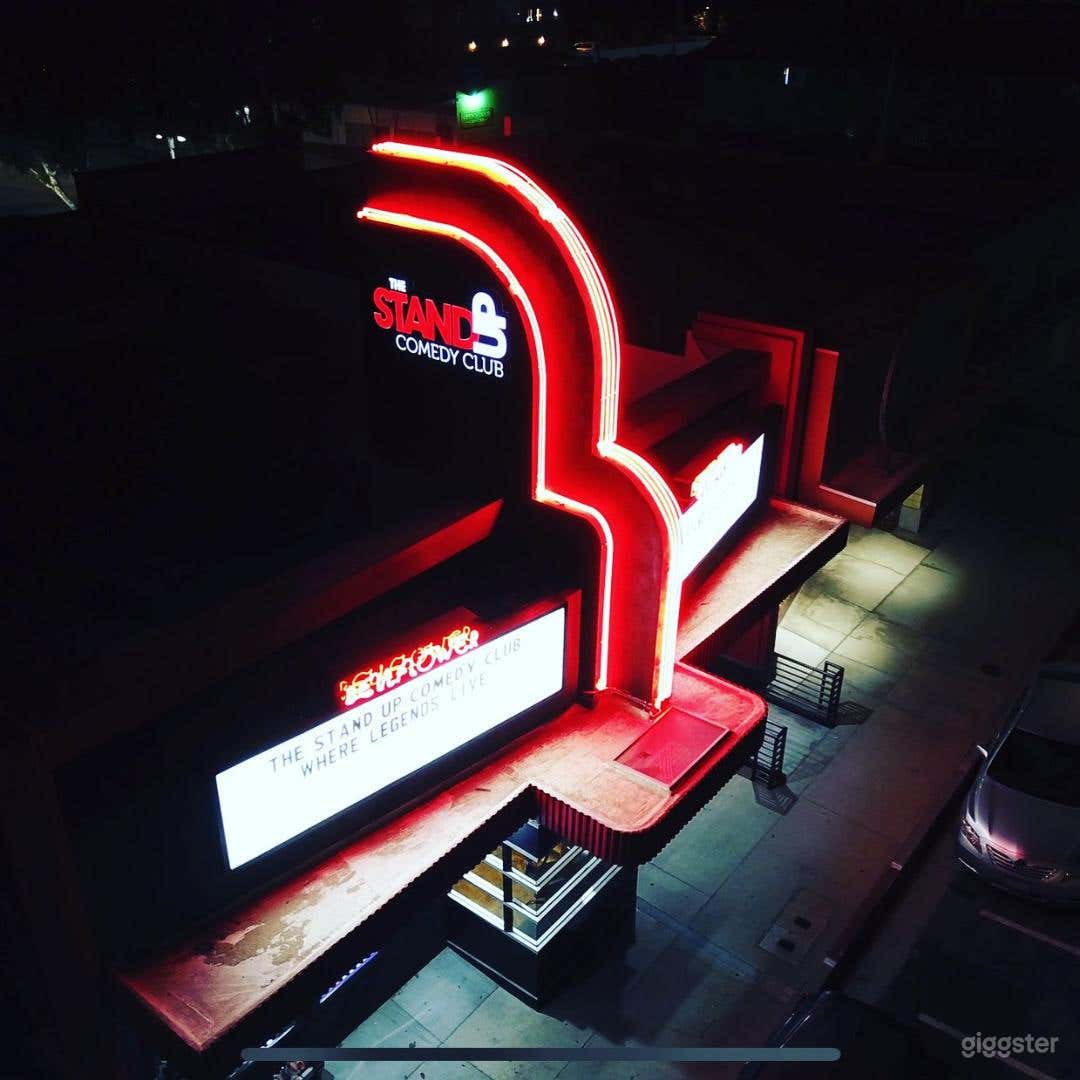 Outside of the building at night