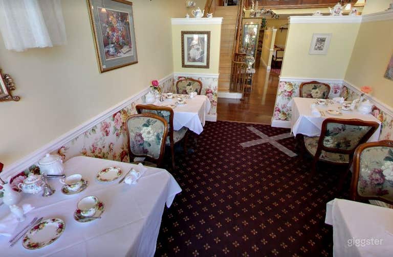  15 Person Private Tea Room Decorated in Victorian Style  